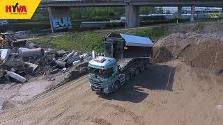 Scania tipper from De Bruyn equipped with Hyva DTS Guide in operation in the Netherlands