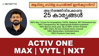 ACTIV ONE Max Vytl Nxt | Aditya Birla Health Insurance | Malayalam | Best Mediclaim Policy 2024