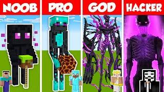 Minecraft NOOB vs PRO vs HACKER vs GOD: ENDERMAN STATUE HOUSE BUILD CHALLENGE in Minecraft ANIMATION