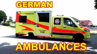 German AMBULANCES Responding w. Lights & Sirens