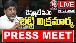 LIVE : Dy CM Bhatti Press Meet | V6 News