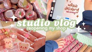  studio vlog 03 ˚ reopening my shop! unboxing new products, prep, changing keycaps 