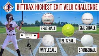 Awesome HitTrax Exit Velo Challenge with SweetSpot Bat | Wiffleball Blitzball Smushball Spaseball