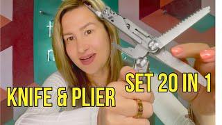 EVERY GIRL NEEDS IT TOO! Multi Tool Knife & plier Set 20 in 1 pocket multitool - the best multitool?