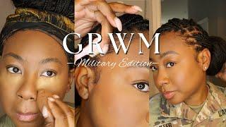 GRWM | active duty military work out + make up routine