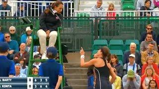 Tennis player crazily rants at umpire