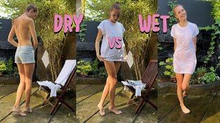 [4K] Transparent Clothes Haul | Dry vs Wet with Curious Elena (2024)
