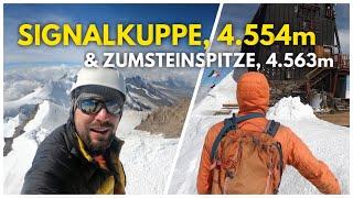 Mega-Panorama: 2 Gipfeltour auf Europas höchste Berghütte, Signalkuppe und Zumsteinspitze