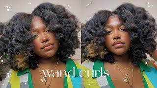 FLUFFY WAND CURLS ON BLOW DRIED NATURAL HAIR | Blake Jael