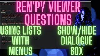 Renpy | Using Lists With Menus AND Controlling The Dialogue Box