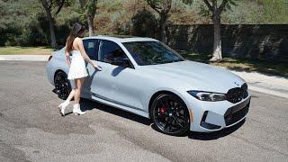 New 2024 BMW M340i in Brooklyn Grey / Tacora Red Interior / Exhaust Sound / BMW Test Drive W/ Olivia