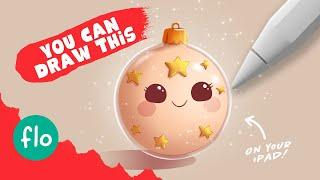 Anyone Can Draw This Happy Christmas Bauble - Tutorial for PROCREATE