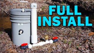 Off Grid Water Pump lifts over 50 feet [Full 1/2" Ram Pump Install]