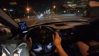 POV Manual Car Night Cruising with Pedal Cam ASMR | HONDA Civic