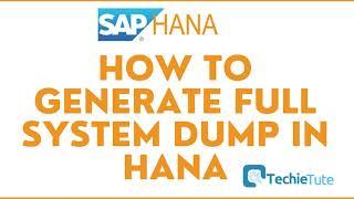 How to Generate Full System Dump in SAP HANA