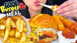 ASMR Arby's Wagyu Steakhouse Good Burger, Fried Mac n' Cheese Balls, Mozzarella Sticks & Milkshake