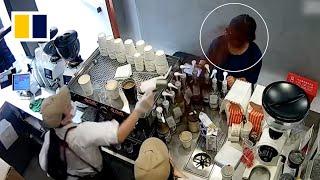 Staff throws coffee powder at customer after dispute