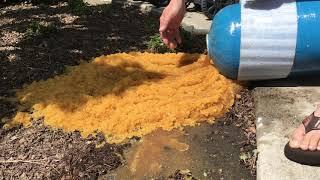 Emptying old water softener resin