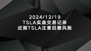 2024/12/19 每日个股交易记录 TSLA实盘交易记录近期TSLA注意回撤风险！