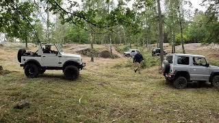 Stuck on a tree stump in my Suzuki Jimny JB74