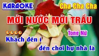 Mời Nước Mời Trầu Karaoke Tone Nữ Cha Cha Cha - QP Karaoke Quan Họ