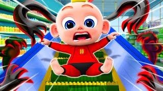 Magic Baby Stairs  | Safety Rules In The Escalator for Kids | More Nursery Rhymes & Baby Songs