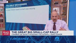 Big cap tech isn't finished, but the small-cap catch-up may have more to go, says Jim Cramer