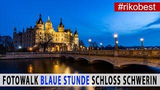 Fotografieren zur blauen Stunde - Fotowalk Schloss Schwerin Sonnenuntergang und blaue Stunde