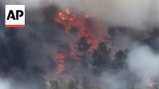 Aerial footage shows southern New Jersey forest fire that has burned hundreds of acres