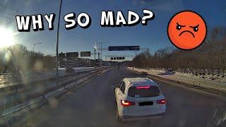 Angry driver brake checks truck +  Compilation!