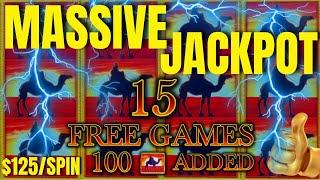 MASSIVE MASSIVE MASSIVE JACKPOT on SAHARA GOLD SLOT MACHINE LIGHTNING LINK HIGH LIMIT $125/SPINS