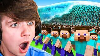 100 Players Survive Natural Disasters in Minecraft!