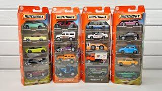 Unboxing 2025 Matchbox 5-packs: MBX Airport II, Italian Roads, Adventure IV, & Convertible Cruisers