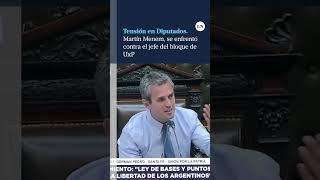 Tensión en Diputados. Martín Menem, se enfrentó contra el jefe del bloque de UxP