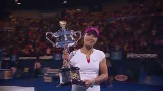 Celebrating 2014 Australian Open champion Li Na