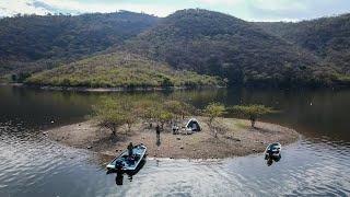 Fishing and Camping on an Island in the Middle of a Lake Full of Bass!