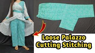 नये लोग शुरु से सीखें पलाज़ो की Cutting And Stitching/ Palazzo Cutting Stitching In Hindi/ Plazo DIY