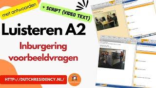 2024| luisteren Inburgering (A2) script - luisteren voorbeeldvragen met antwoorden --first time--