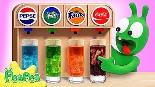 Pea Pea Plays with Coke Vending Machine - Kids Playing - Cartoon for kids