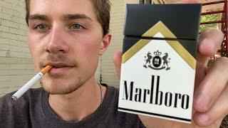 Smoking a Marlboro Black Gold Cigarette - Review