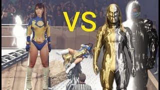 Narumi Okawa VS Gold/Silver & B/W Monster(WWE2K23)