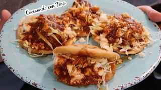 GORDITAS DE COSTILLA DE PUERCO EN SALSA DE TOMATILLO |COCINANDO CON TINA