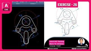 Exercise 26 | How to Draw This 2D Sketch in AutoCAD | Step-by-Step Guide for Beginners@KHALIDMAHMUD