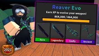 MAX LEVEL XP REAVER EVO HALLOWEEN GODLY IN MURDER MYSTERY 2! (2021)