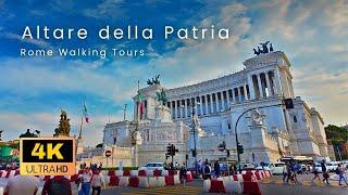 Rome Italy 4K Walking Tour | Altare della Patria Amazing Views [2024]