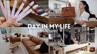 Day in my life in Miami  Hermès Birkin unboxing, reformer pilates, nail appointment, our new couch!