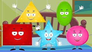 Five Little Shapes | Original Nursery Rhyme | Kids Tv Nursery Rhymes For Children