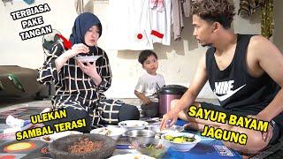 ISTRI JEPANG NYOBAIN SAMBAL TERASI , IKAN LAUT,  !LAHAP BANGET ! MAKAN SIANG !