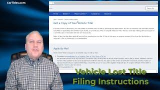 How To File For A Lost Title