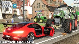 Discovering an Awesome German Map, Mowing & Baling Grass Bales │Deutschland│FS 22│Timelapse#1